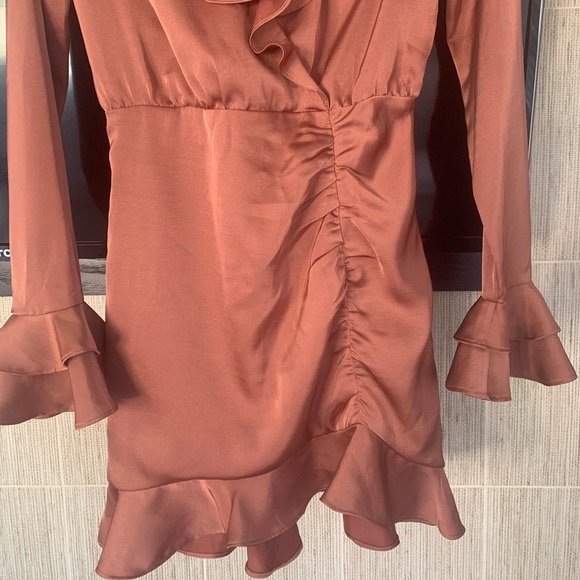 MAJORELLE Nelly Mini Dress in Terracotta Brown XS - Picture 7 of 14